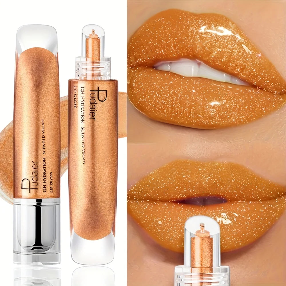Non Sticky Waterproof Lip Gloss High Shine Long Lasting Moisturizing Plumping Lip Glaze Easy Application