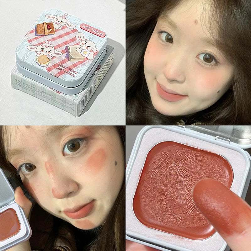 Art Value Single Color Matte Blusher Palette Blush Cream Contour Makeup Natural Cheek Tint Brighten Face Blusher Korean Cosmetic