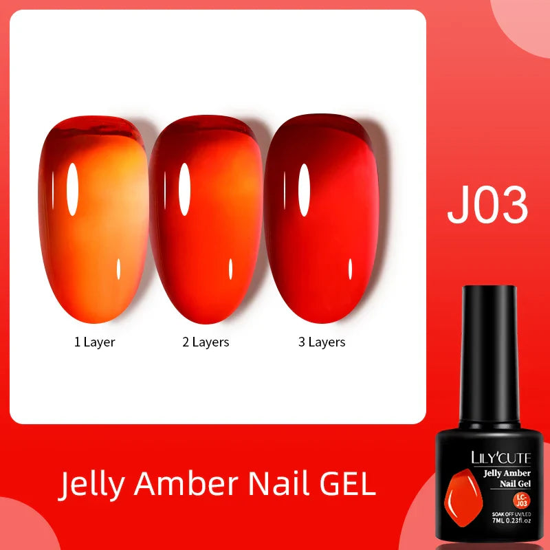 LILYCUTE Fluorescent Nail Gel Polish Orange Red Neon Bright Color Summer Series Soak Off For Manicure Nail Art UV Gel Varnish
