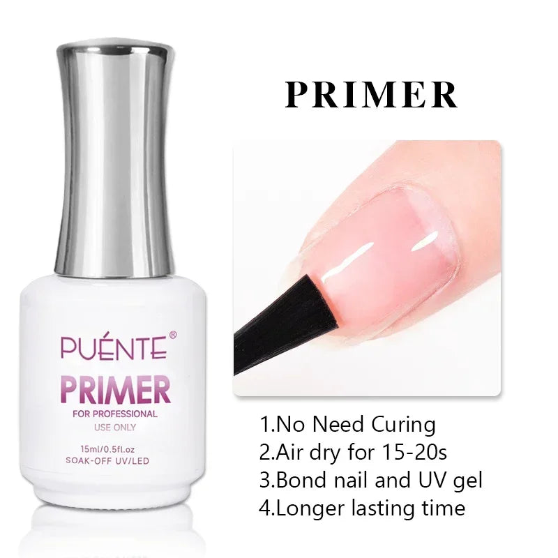 PUENTE 15ML Vitamin E Base Coat Gel Nail Polish For Soft Thin Breaking Nails Strengthen Soak Off UV Gel Varnish For Nail Care