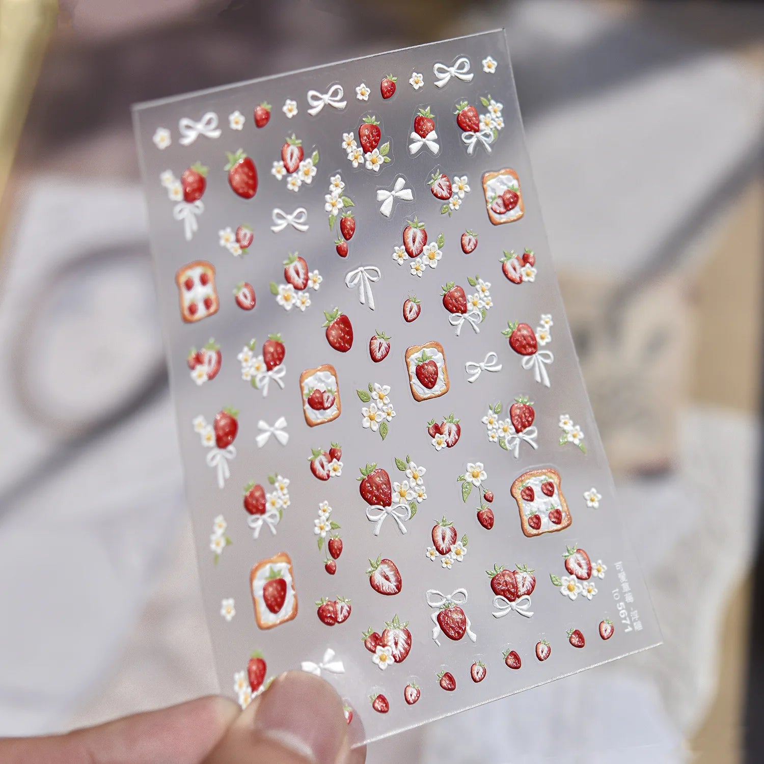 Colored Lemon Jelly Nail Stickers 5D Sweet Fruits Cartoon Calw Bear Candy Self Adhesive Nail Art Stickers DIY 3D Cute Nail Parts