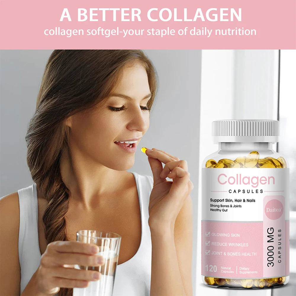 Collagen, Hyaluronic Acid, Vitamin C and Biotin Anti-aging and Anti-wrinkle, Promotes Hair, Bones, Joints, Skin and Nails