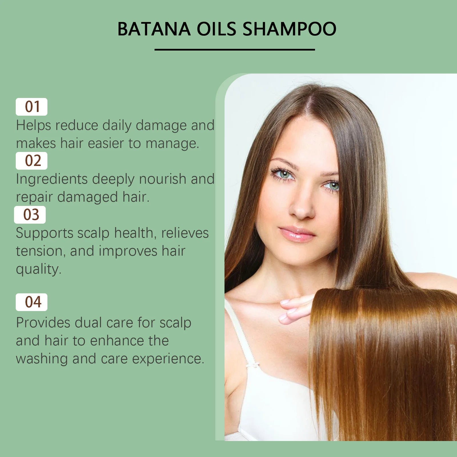 Batana Oil Shampoo Hair Strengthens Anti Loss Restore Damaged Split Hair Scalp Cleansing Dandruff Control Hair Growth Shampoo