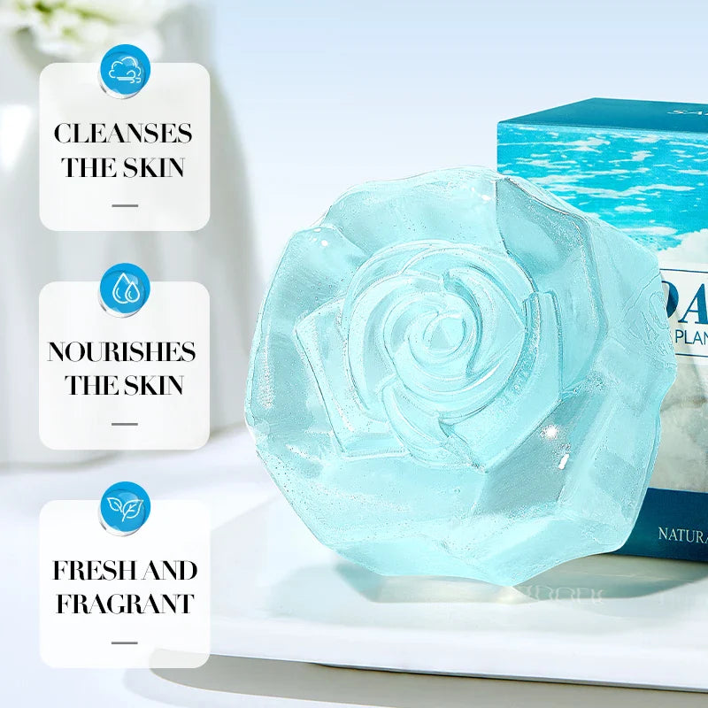 SADOER Sea Salt Essential Oil Soap Face Wash Foam Facial Cleanser Whitening Moisturizing Anti Acne Body Bathing Facial Soap