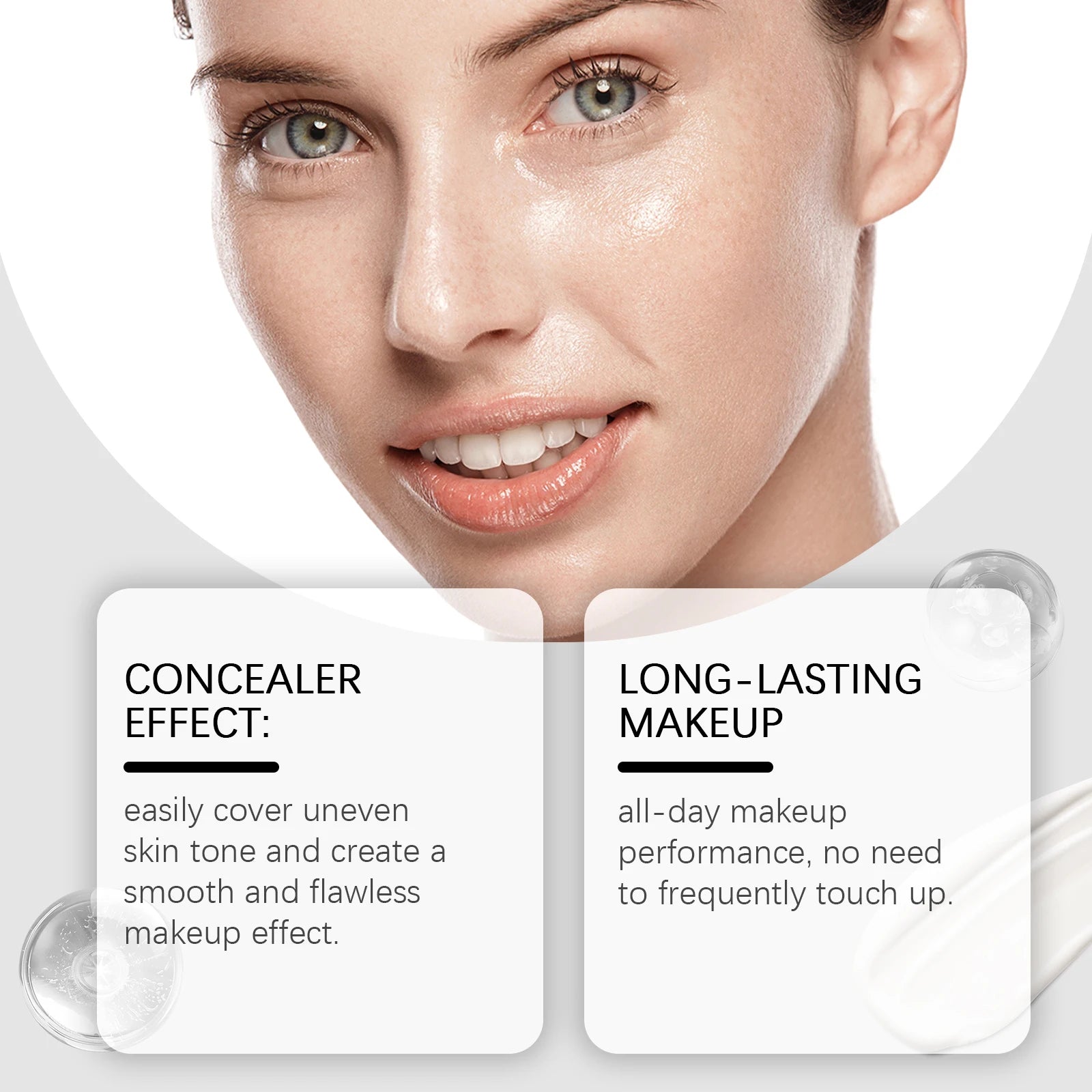 Color Changing Foundation Hyaluronic Acid Waterproof Oil Control High Coverage Makeup Base Magic Covering Foundation Liquid 30ml