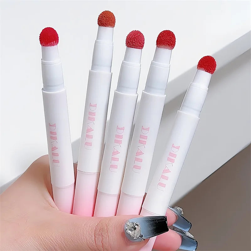 Lip Gloss Cream Air Cushion Lips Cream Matte Brick Red Lip Glaze Mud Lipstick Pen Non-Stick Cup Female Lip Tint Korean Makeup