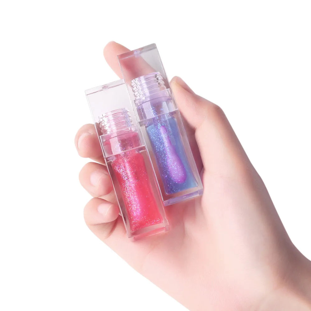 Magic Lip Oil Color Changing Lip Care Plumper Long lasting Moisturizing Cruelty Free Vegan Glitter Lipgloss Custom Logo 5pcs