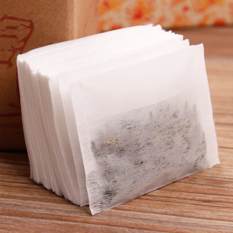 100 Pack Magik Disposable Filter with Flip-over Seal Empty Teabags Herb Loose Tea Bag