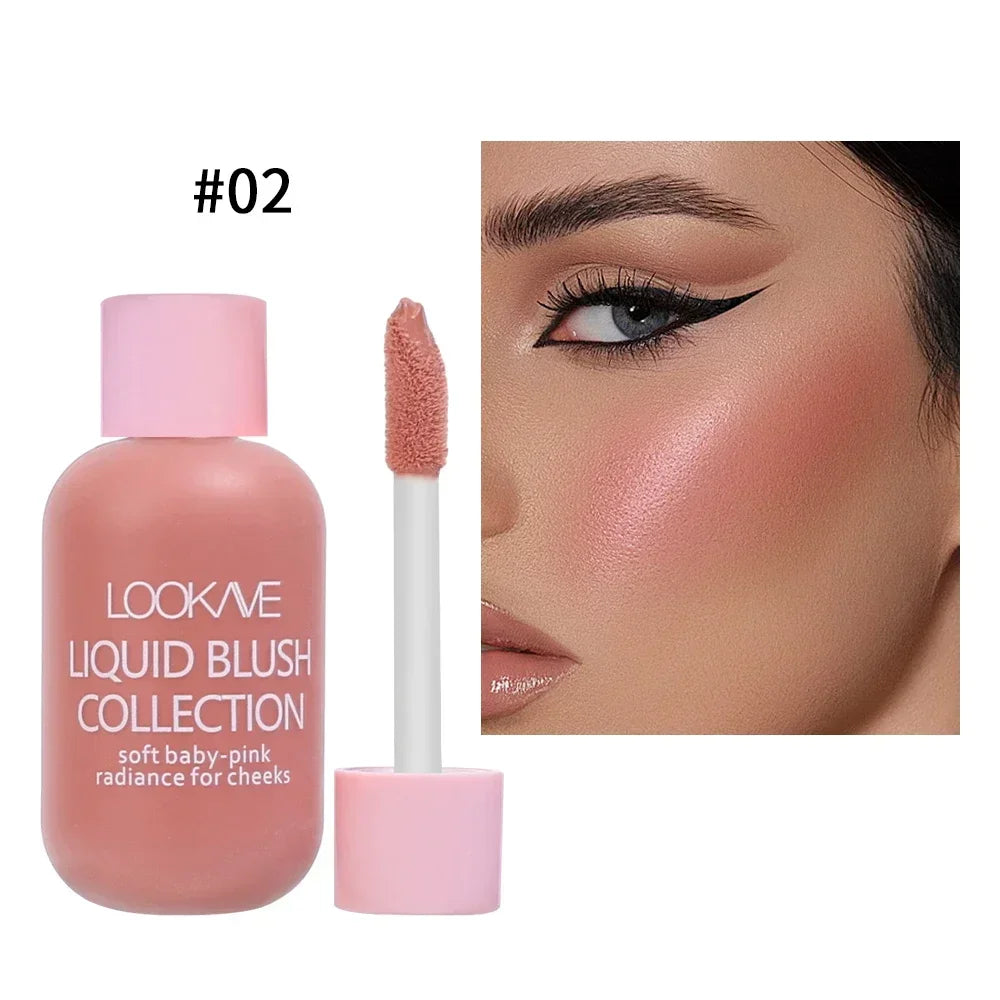 Moisturizing Liquid Blush Cream Waterproof Lasting Multi-Use Shadow Lips Cheek Blusher Pink Red Orange Blush Makeup Cosmetics