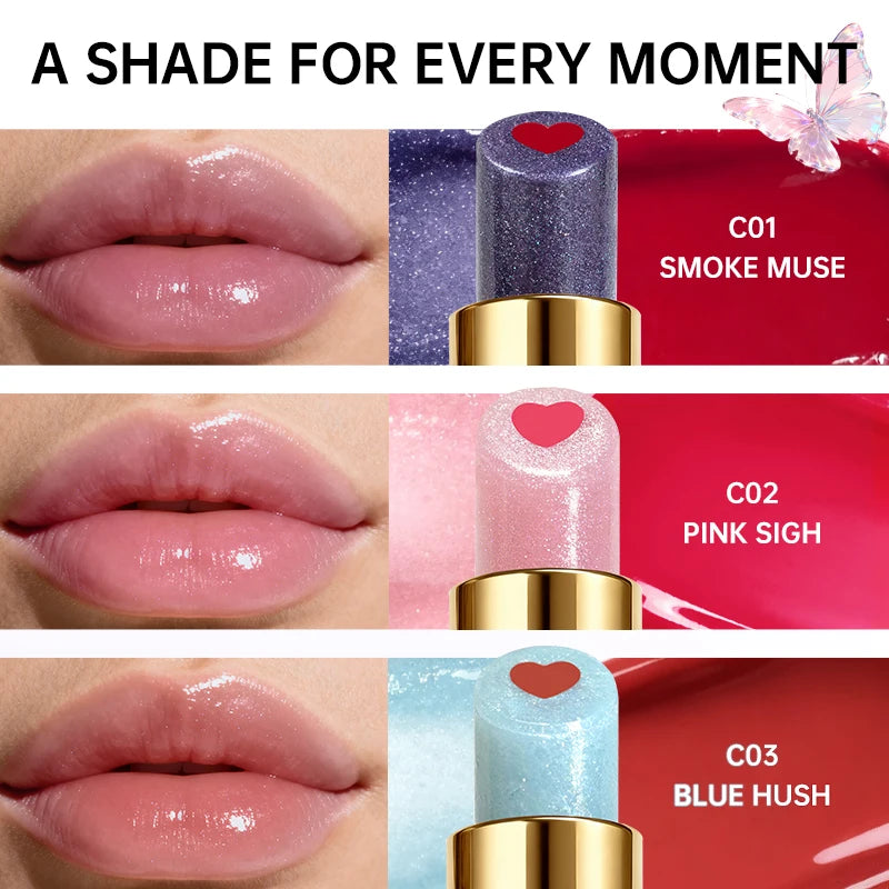 CATKIN Whiffle Dance Tinted Lip Balm 3 PCS Solid Lip Gloss Moisturizing Watery Colored jelly love Long-lasting