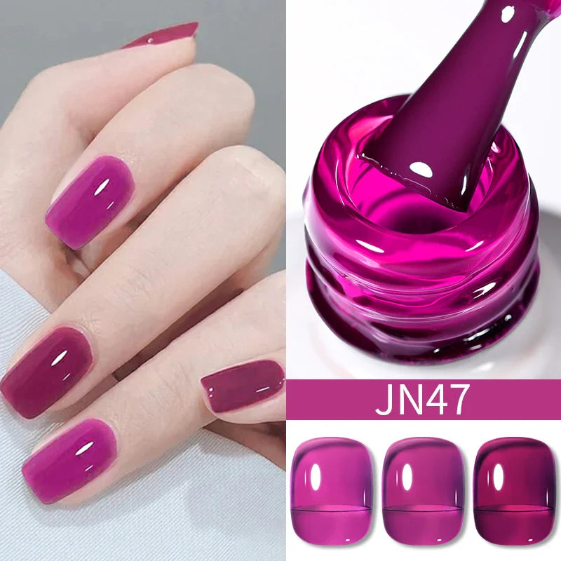 BORN PRETTY 10ml Blood Red Jelly Gel Nail Polish Halloween Nails Art Gel Polish Sheer Translucent Nail Gel for Winter Manicure