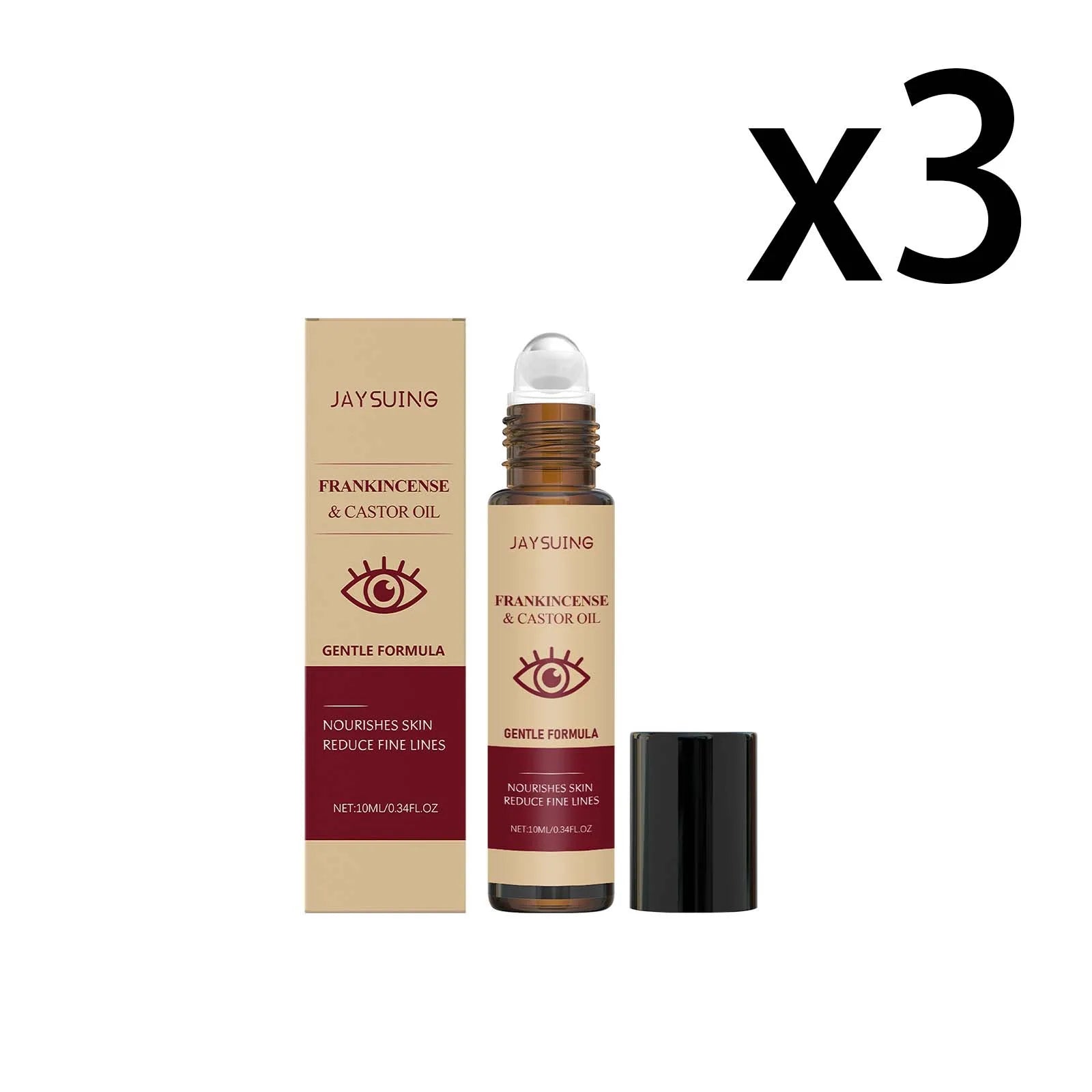 Castor Oil Eye Essence Dark Circles Eye Bags Anti-Puffiness Lift Firm Ball Massage Reduce Fine Lines Deep Nourish Eye Care Serum