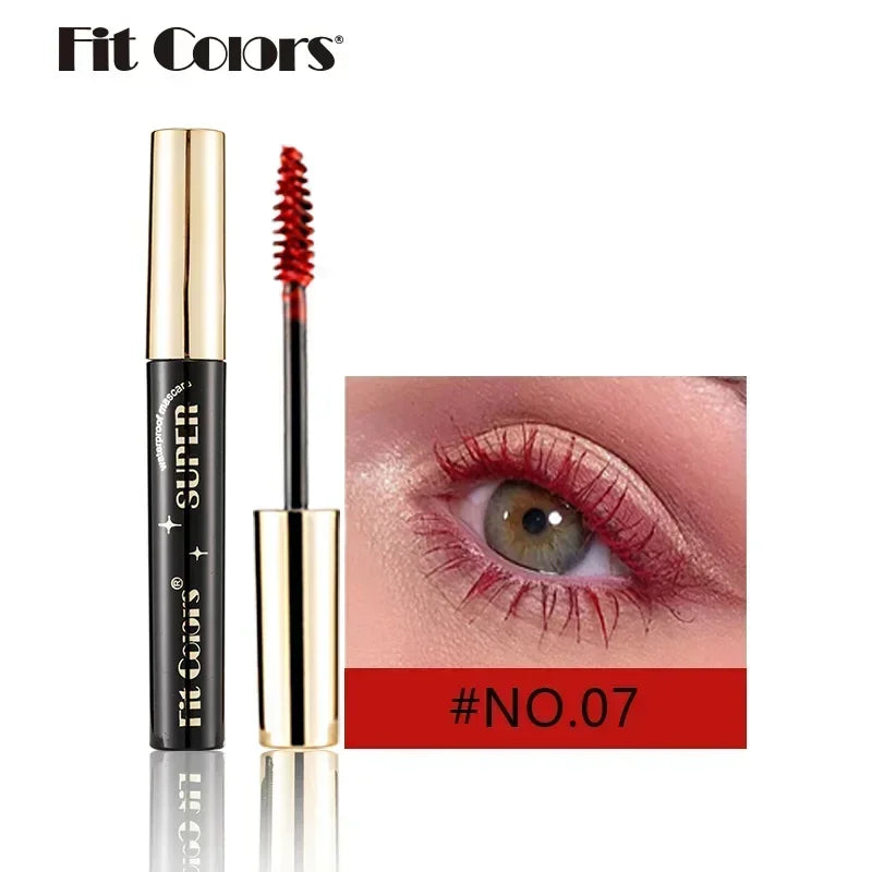 Color Mascara 14 Thick Curl Waterproof Non-smudding Natural Long Lasting Blue White Green Pink Black Eye Makeup