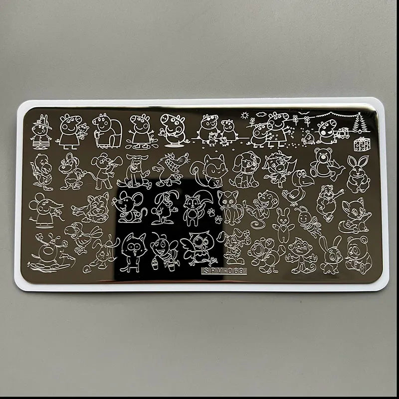 XMQ Nail Art Stamping Plates Carton Flowers Template