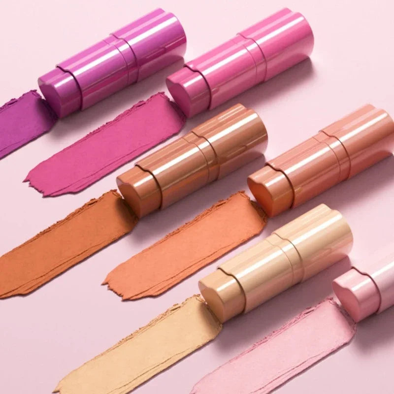 Functional Blush Stick Waterproof Easy Color Face Rouge Blusher Cream Lasting High Color Rendering Brightening Skin Tone Make Up