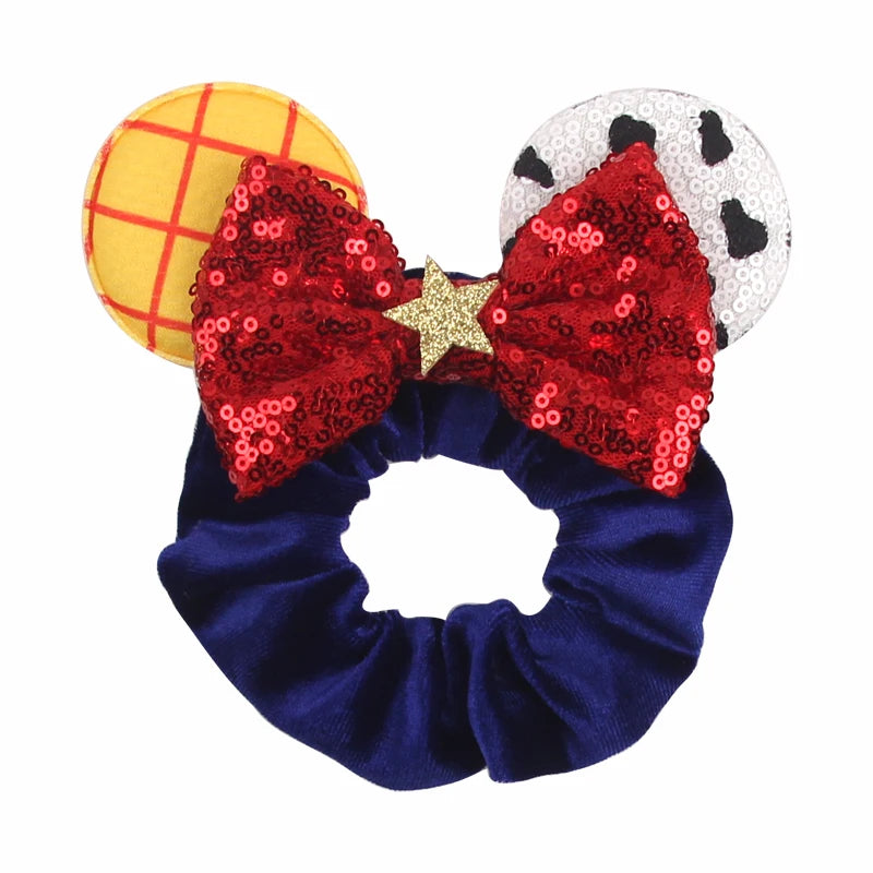 Women Ears Hair Scrunchies Velvet Hairbands For Girls Sequins Bows Headband Women Trip DIY Accessories Mouse Party Decor