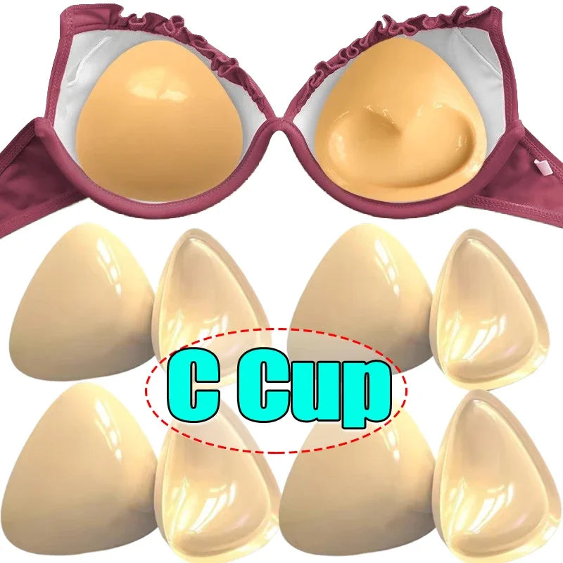 A-D Cup Double Sided Adhesive Bra Breast Triangular Pads Push-up Women Thicker Nipple Cover Patch Bikini Inserts for Swimsuit