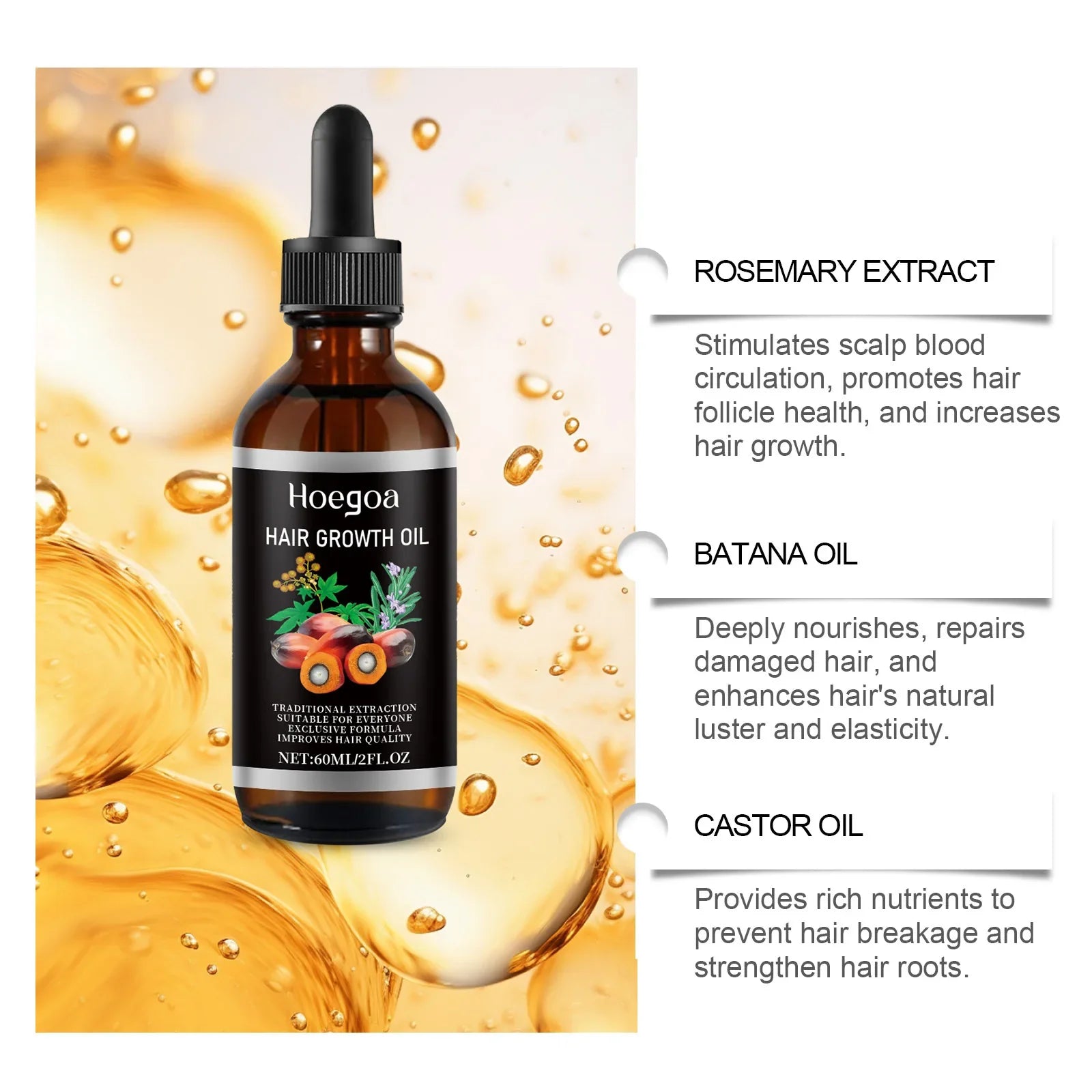 Hair Care Essence Oil Nourishing Treatments Scalp Dry Damaged Hair Regrowth Preventing Baldness Health Hair Growth Liquid 60ml