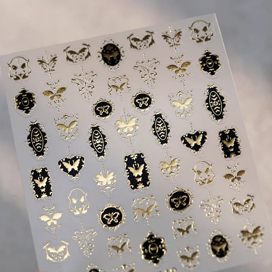 5D Butterfly Nail Stickers Sparkling Jelly Butterfly Nail Art Sticker Decorations Decals DIY Self Adhesive Slider Manicure Parts