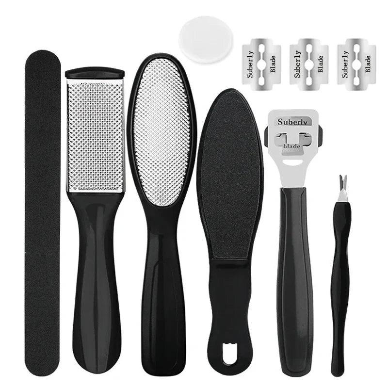 27PCS Foot Care Tool Pedicure Manicure Kit Set Stainless Steel Peeling Exfoliating Callus Dead Skin Remover Foot Scrubbing Brush