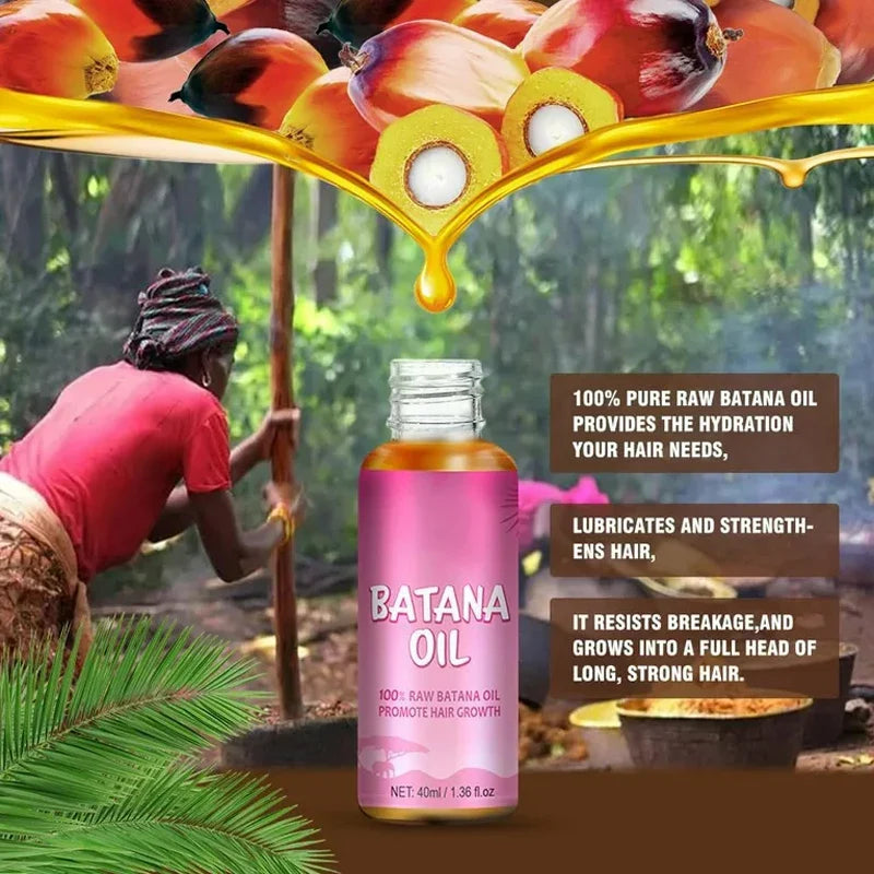 Natural 100% Pure Batana Oil For Hair Growth Butter Hair Mask Traction Alopecia Anti Hair Loss Baldness Treatment For Men Women