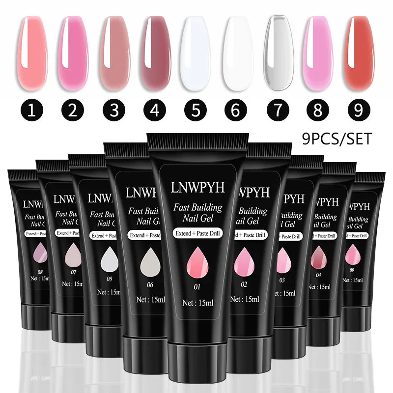 Poly Extension Nail Gel Set Professional Nail Art Kit Acrylic Nail Extension Finger All For Quick Building Gel Extension Gel Kit