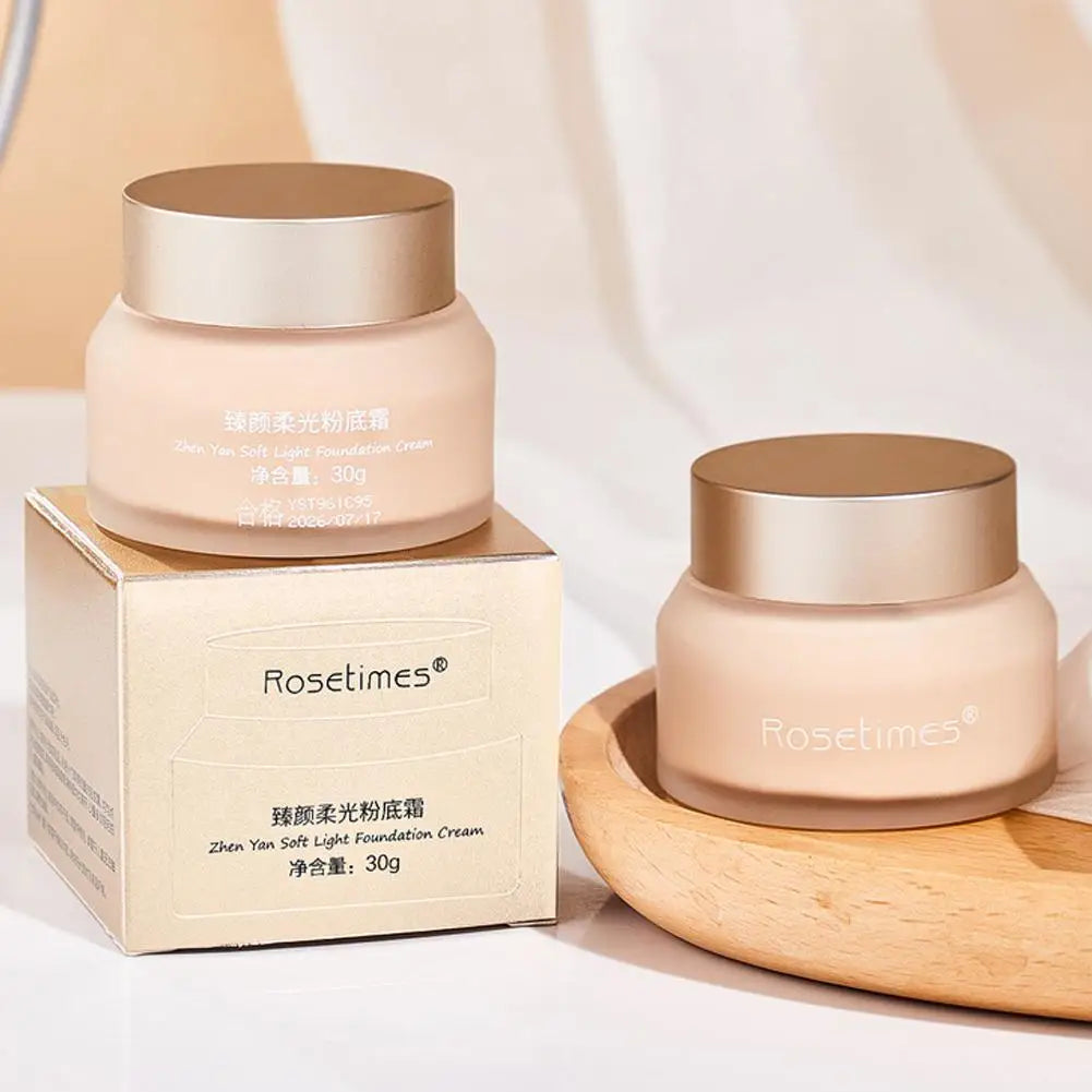 Soft Light Cream Glow Ivory White Natural Lightweight Foundation - Oil Control Moisturizing Skincare-Infused Daily Facial Makeup