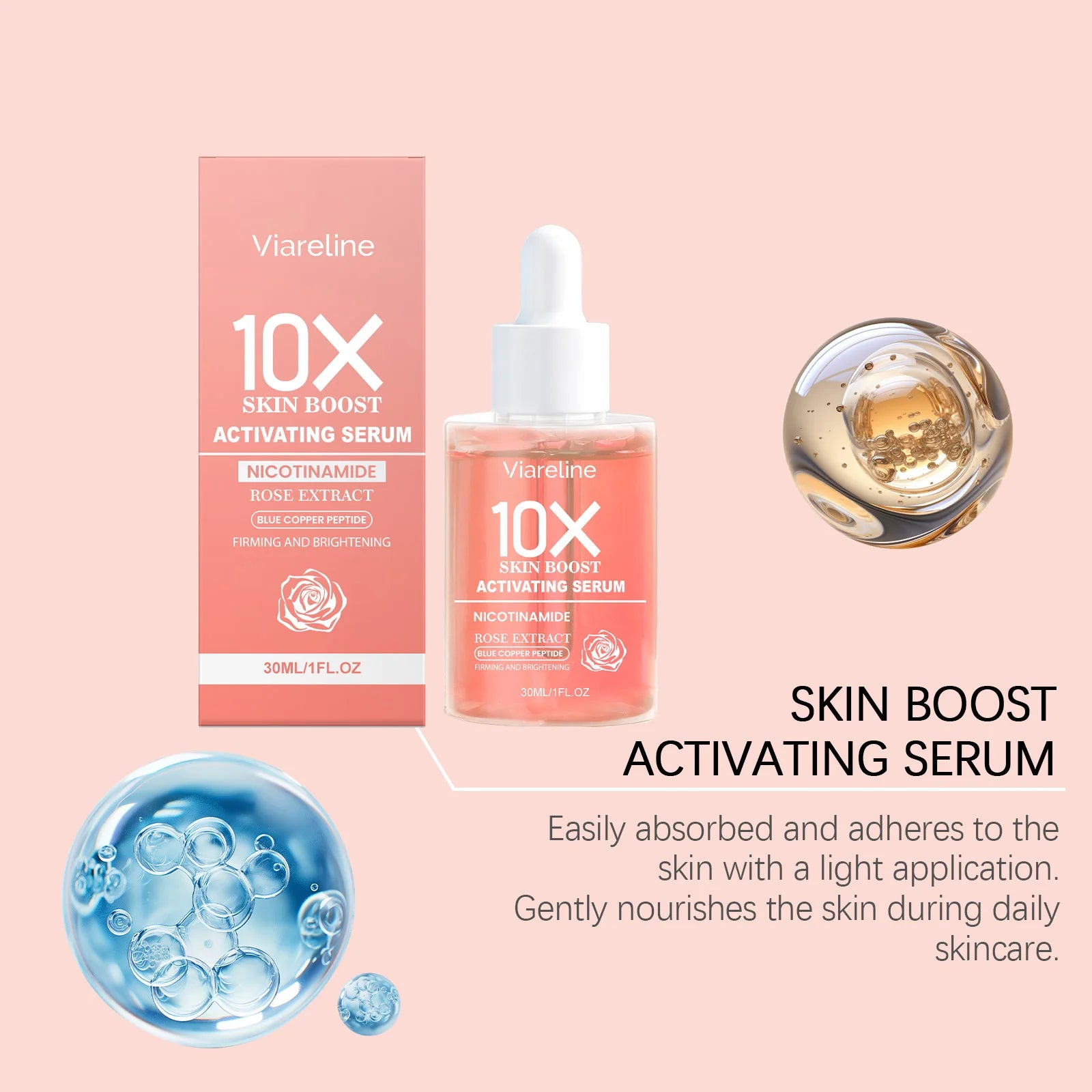 Rose Revitalizing Face Serum Dark Spot Care Even Brightening Skin Tone Reduce Sensitivity Hydrating Nourish Facial Essence Drop