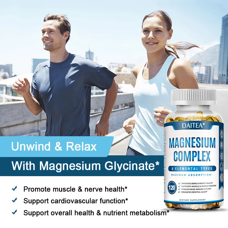 Magnesium Complex Capsules - Bone, Muscle and Heart Health, Sleep Support, Promote Muscle and Nerve Health, Nutrient Metabolism