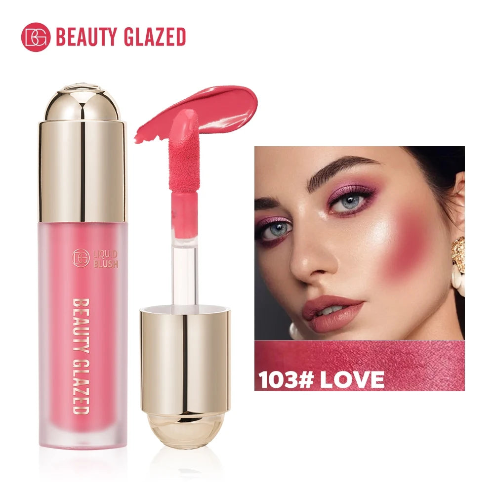 BEAUTY GLAZED Blush Velvet Matte Liquid Lasting Natural Cheek Tint Cream Makeup 5 Colors