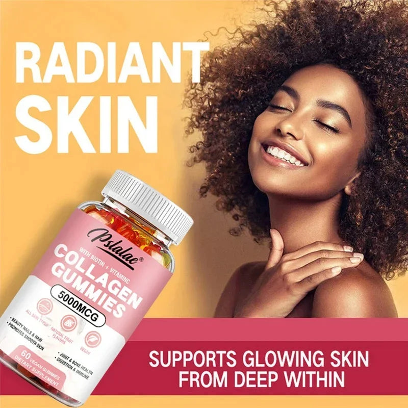 Collagen Gummies - Whitening Skin Beauty, Anti-aging, Smooth and Firm Skin, Reduce Wrinkles