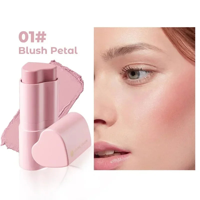 Functional Blush Stick Waterproof Easy Color Face Rouge Blusher Cream Lasting High Color Rendering Brightening Skin Tone Make Up