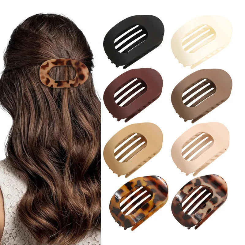 2PCS Flat Elliptical Hair Clips, Duckbill Clips with Strong Grip, Simple Hair Accessories for Updo Hairstyles at the Back of the