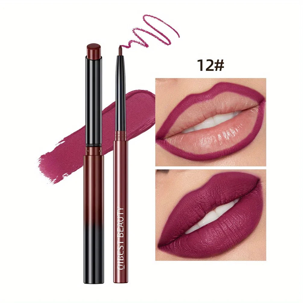 1+1 Matte Lip Set Matte Lipstick&Lip Liner Color Rendering Long Lasting Waterproof Valentine's Day Gifts Contain Plant Squalene