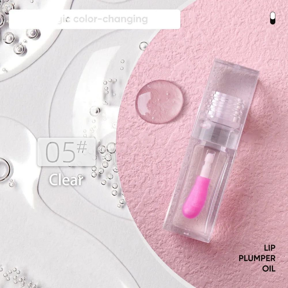 Magic Lip Oil Color Changing Lip Care Plumper Long lasting Moisturizing Cruelty Free Vegan Glitter Lipgloss Custom Logo 5pcs