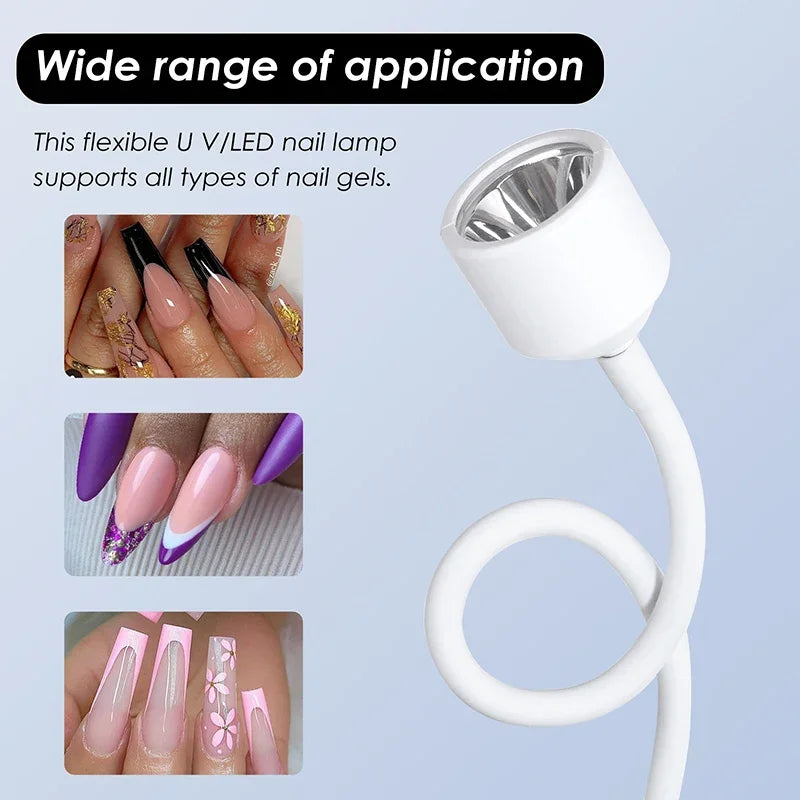 Mini Nail Dryer UV LED Nail Lamp Foldable USB Curing Lights Desk Lamp For Nail Gel Polish Quick Dry Nail Art Dryer Manicure Tool