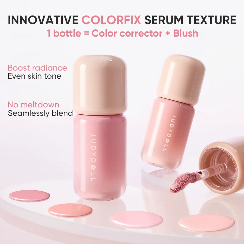 JUDYDOLL LIQUID BLUSH SERUM, Atmosphere-enhancing Contour & Brightening Liquid, Blush-expanding Shade, Watery Nude Tone