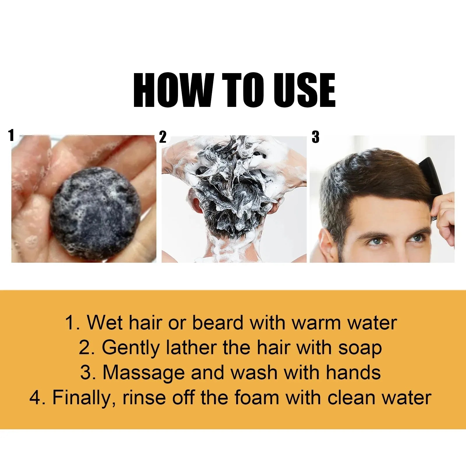 Hair Shampoo Soap Polygonum Multiflorum Black Soap White Hair Repair Soap Hair Care Set Nourishing Anti Dandruff Hair Dye Soap