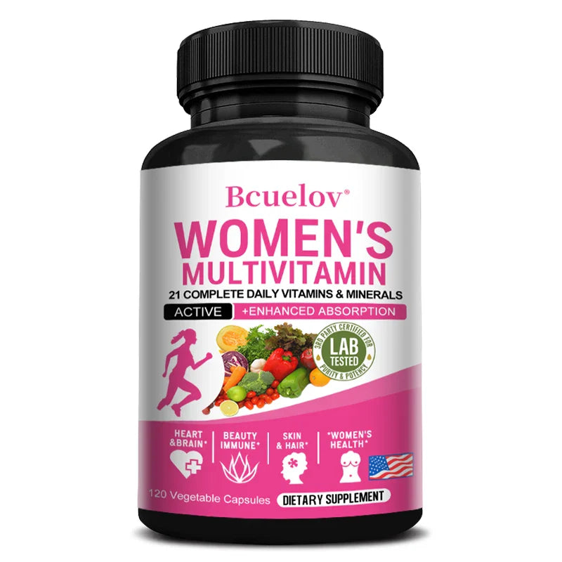 Women's Complete Vitamin Supplement for Joint Complex, Hair, Skin, Nails, Brain, Heart, Immune & Overall Health, 120 Capsules