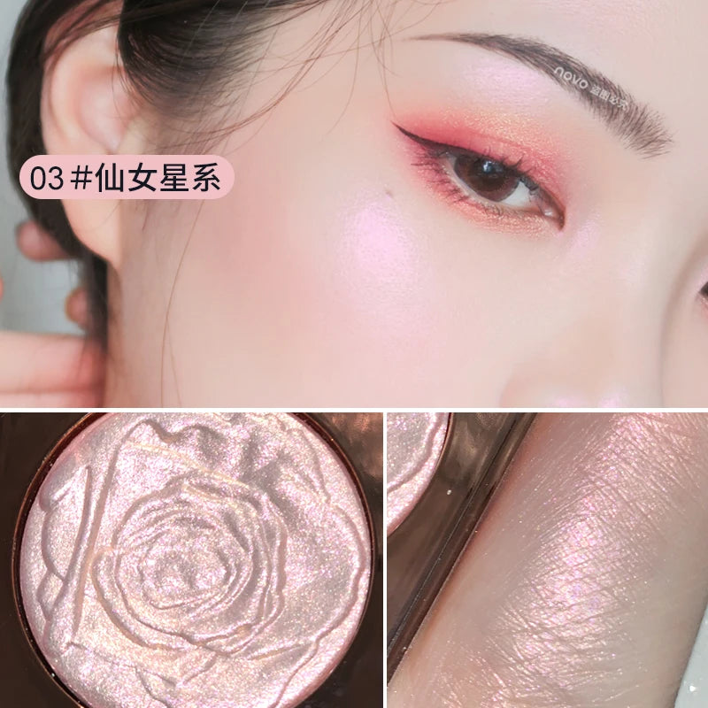Guicami Highlighter Facial Bronzer Palette Makeup 3D Face Contour Shimmer Powder Illuminator Highlight Cosmetic Concealer