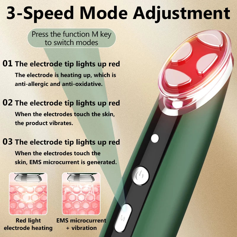 Electric Eye Massager EMS Microcurrent Lifting Wand Eye Wrinkles Remove Dark Circles Removal Hot Vibration Eyes Cream Infusion