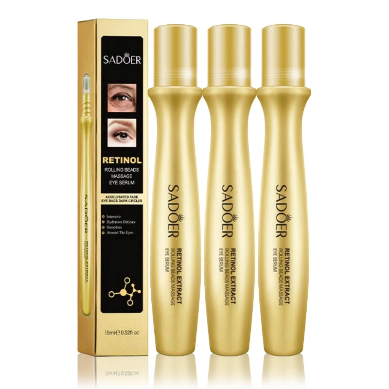 1/2/3pcs SADOER Retinol Eye Cream Firming Massage Eyes Serum Anti Dark Circles Remove Eye Bags Puffiness Firming Eyes Skin Care