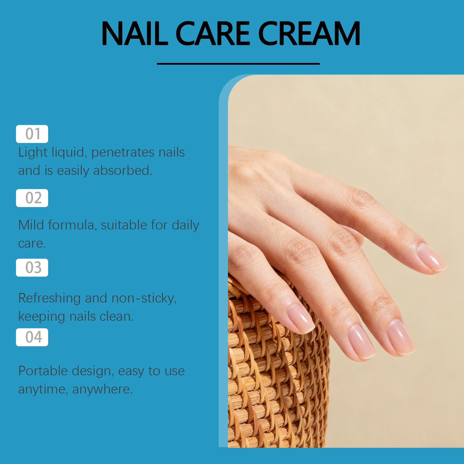 Strengthening Nail Care Cream for Brittle Weak Nails Gentle Moisturizing Shiny Nails Hand Foot Daily Care Soothes Dry Cuticles