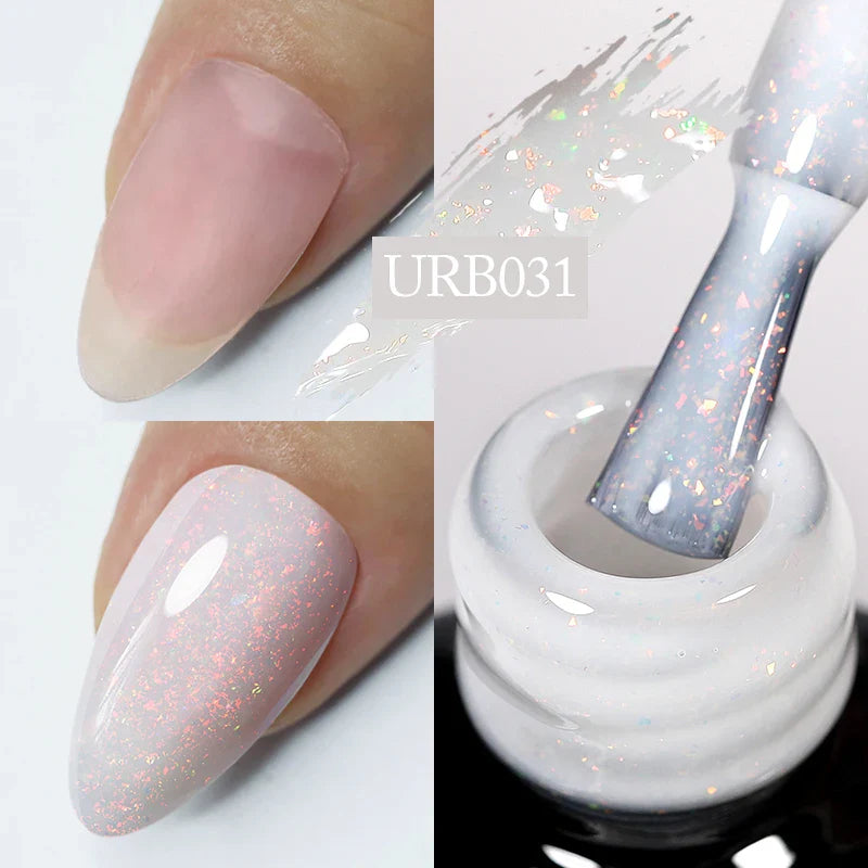 UR SUGAR 7ml Nude Crystal Rubber Base Gel Natural Color Semi Permanent Soak off UV LED Gel Nail Art Varnish
