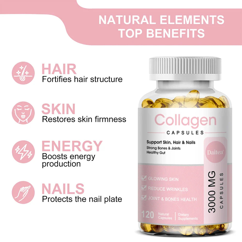 Collagen, Hyaluronic Acid, Vitamin C and Biotin Anti-aging and Anti-wrinkle, Promotes Hair, Bones, Joints, Skin and Nails