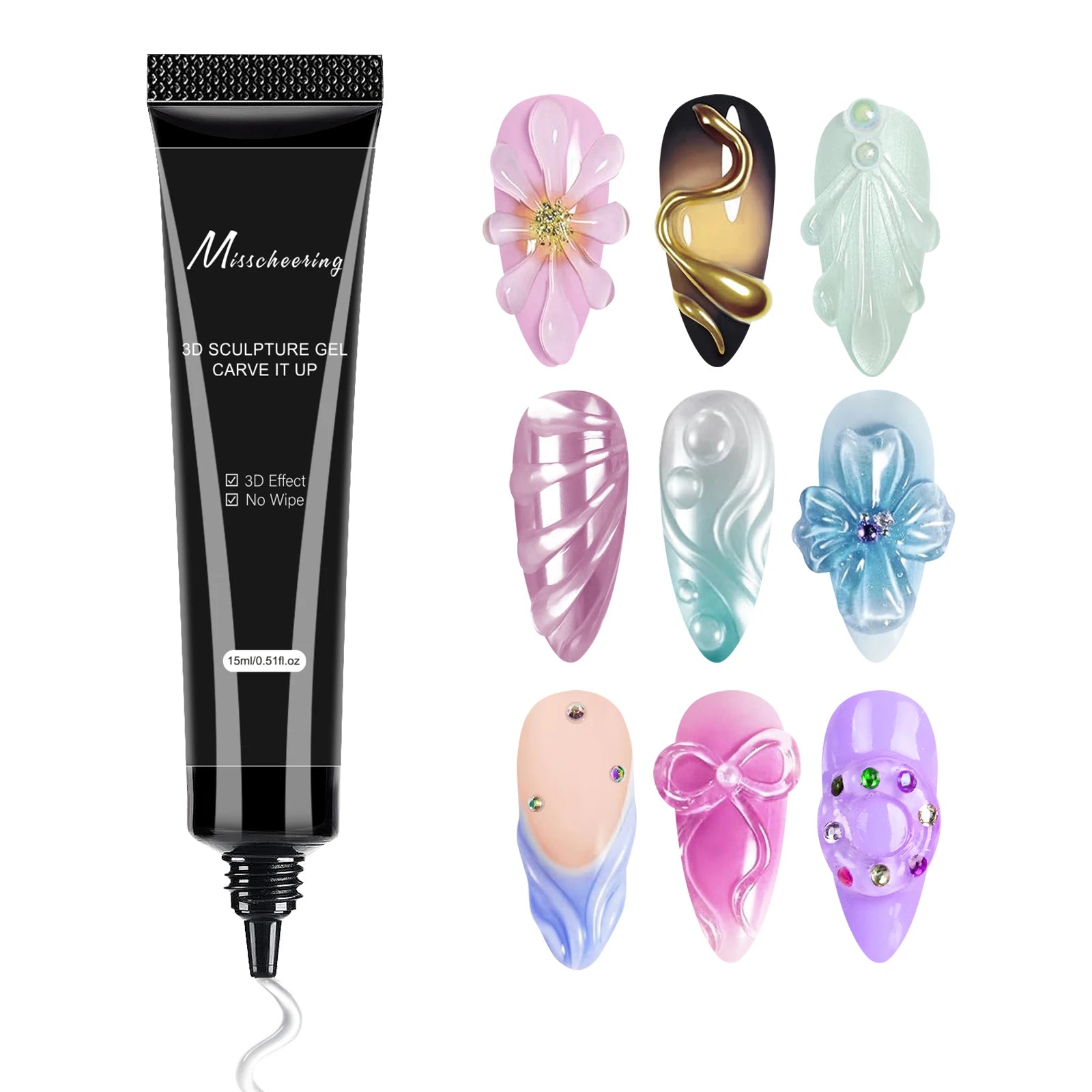 3D Gel Nail Art Modeling Gel Suitable for Nail Design DIY Nail Art for Painting&Molding&Sculpting And Halloween Decoration