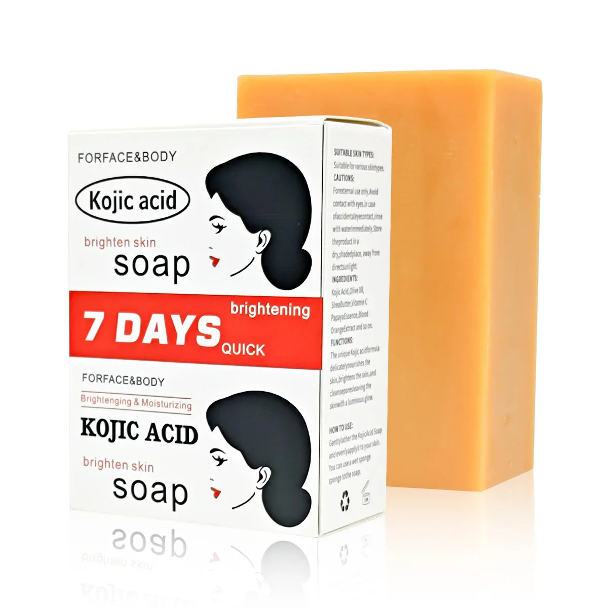 Kojic Acid Soap Whitening Soap Facial Cleansing Remove Black Face Kojic Bleaching Acid Handmad Soap with Vitamin C Deep Cleaning