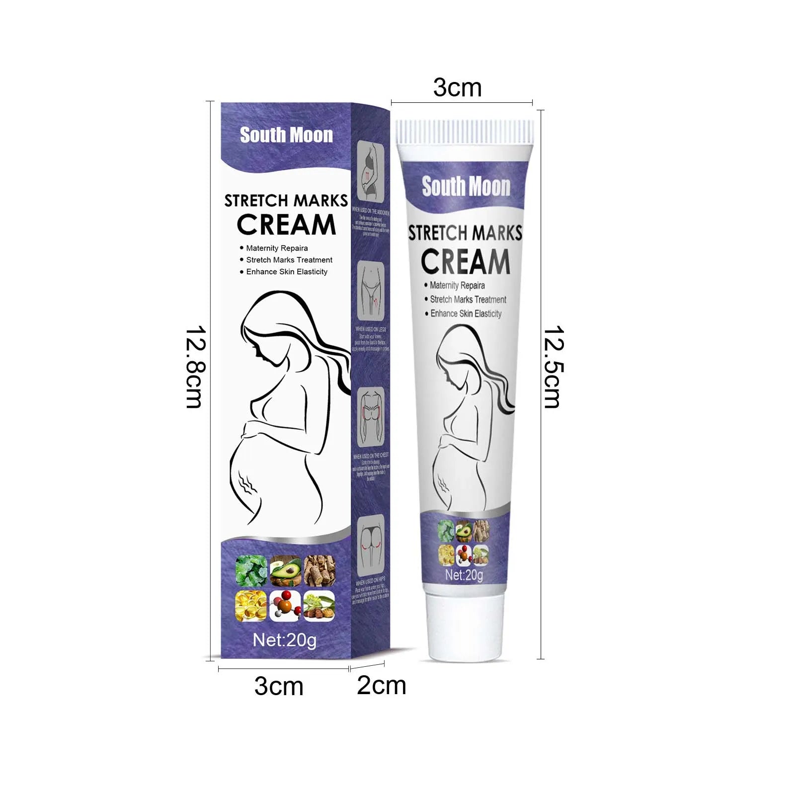 Remove Pregnancy Stretch Marks Cream Improves Elasticity Fade Growth Lines Smoothing Nourishing Moisturizing Firming Skin Care