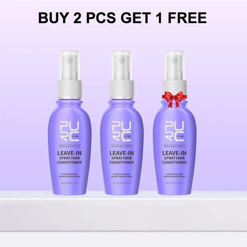 PURC Smoothing Leave-In Hair Conditioner Spray Coconut Oil Frizz Removal After-Shampoo Hair Treatment Hair Care