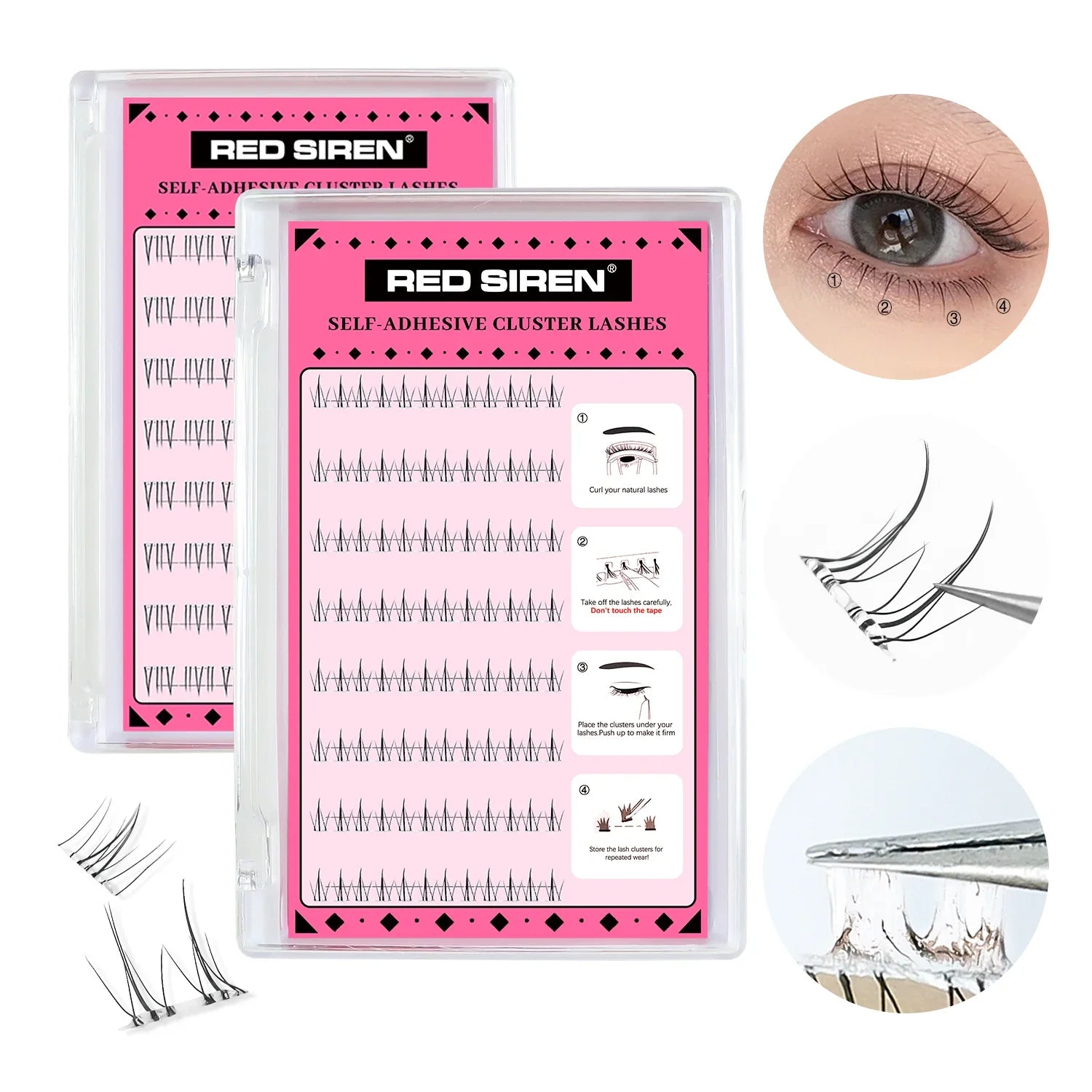 Self Adhesive Bottom Lashes No Glue Needed Reusable Under Eyelash Korean / Makeup DIY Individual Manga Lash Clusters